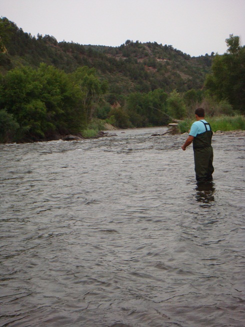 Fly fishing experience for young man