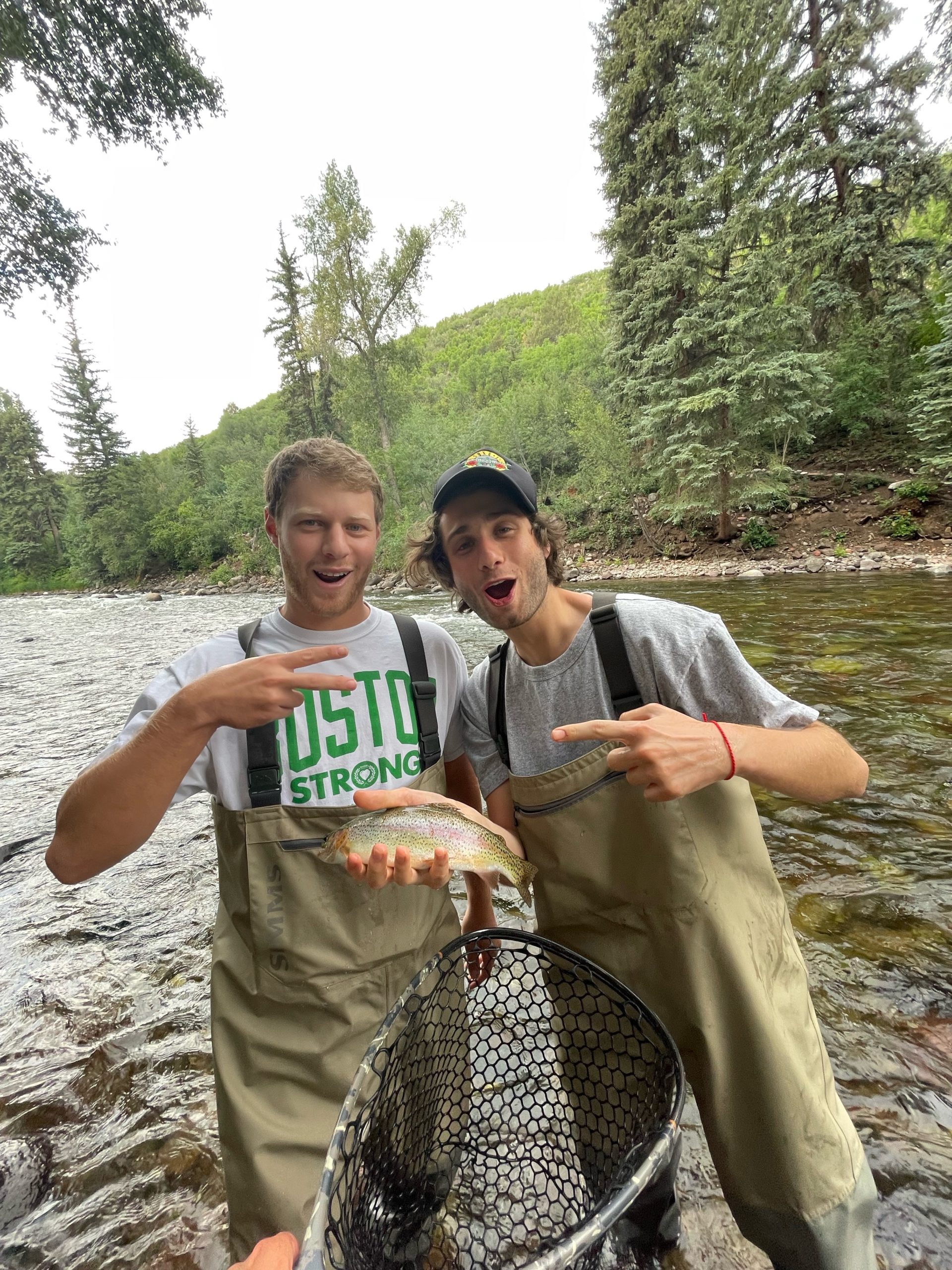 Young men on fishing trip in Aspen Colorado